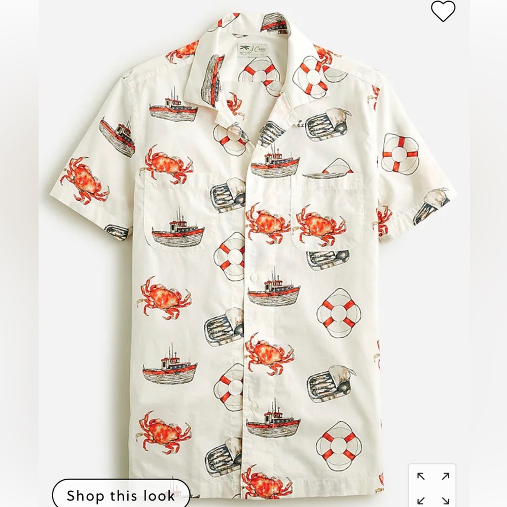 Watercolor Jcrew Ocean Summer Button Down